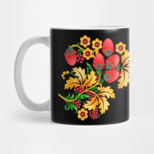 Russian traditional flower pattern hohloma Mug